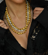 Mahal Beaded Silver Necklace