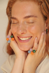 SAIGON BLUE POM-POM RING