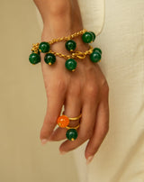 SAIGON GREEN POM-POM RING