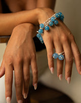 SAIGON BLUE POM-POM RING