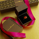 JAIPUR RED CABOCHON STACKING RING