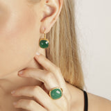 AMAZONIA GREEN CUSHION CUT EARRINGS
