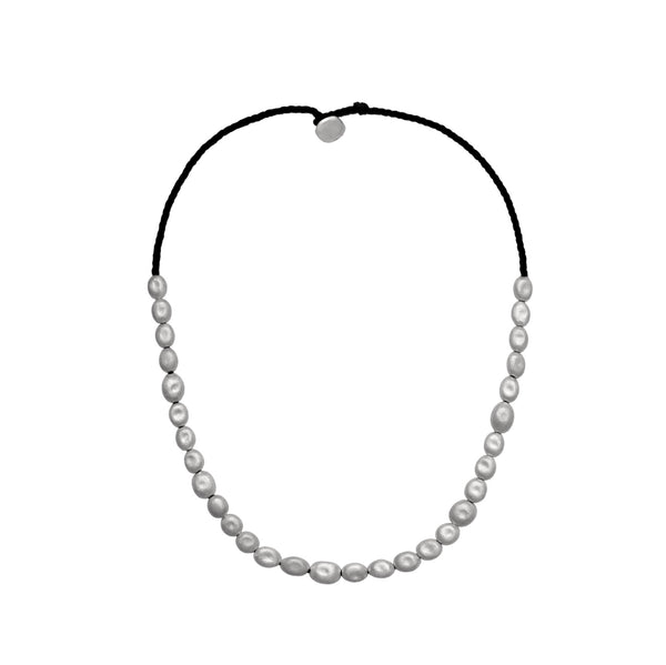 Mahal Beaded Silver Necklace