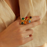 JAIPUR PETITE GREEN STACKING RING