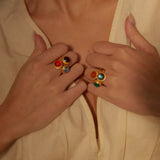 JAIPUR PETITE RED STACKING RING