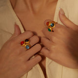 JAIPUR PETITE LABRADORITE STACKING RING