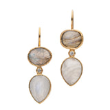 JAIPUR LABRADORITE AND MOONSTONE EARRINGS