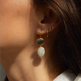 JAIPUR LABRADORITE AND MOONSTONE EARRINGS