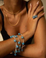 SAIGON BLUE POM-POM BRACELET