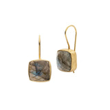 AMAZONIA LABRADORITE CUSHION CUT EARRINGS