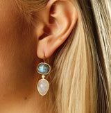 JAIPUR LABRADORITE AND MOONSTONE EARRINGS