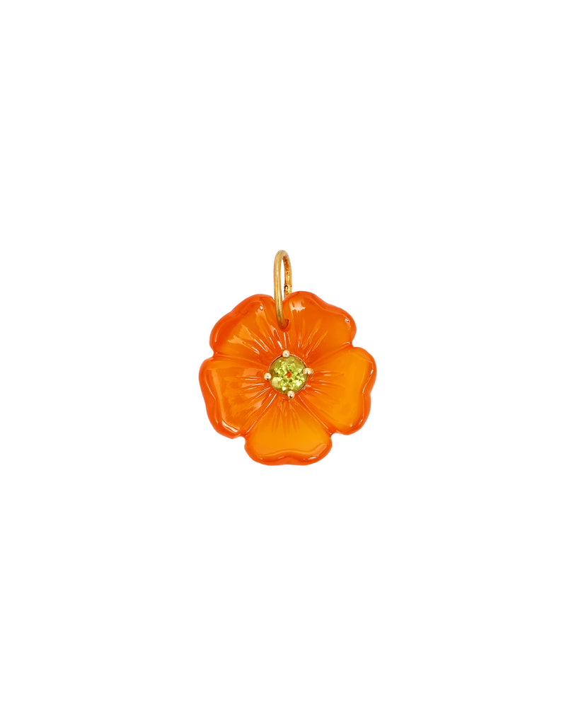 Amazonia Carved Red Flower Charm
