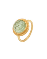 CARVED LOTUS MOTIF RING