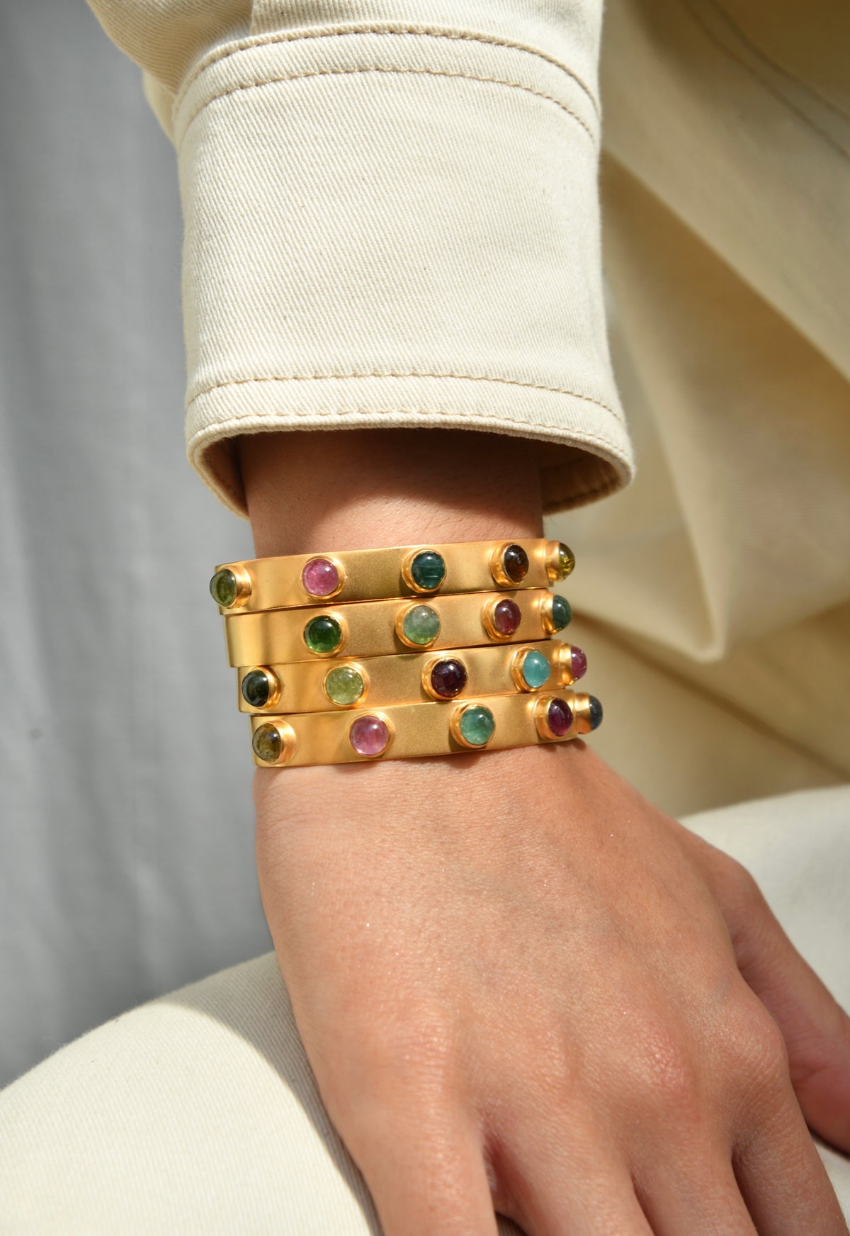 Mahal Rainbow Tourmalines Cuff
