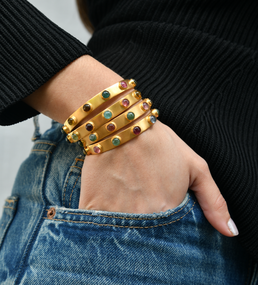 Mahal Rainbow Tourmalines Cuff