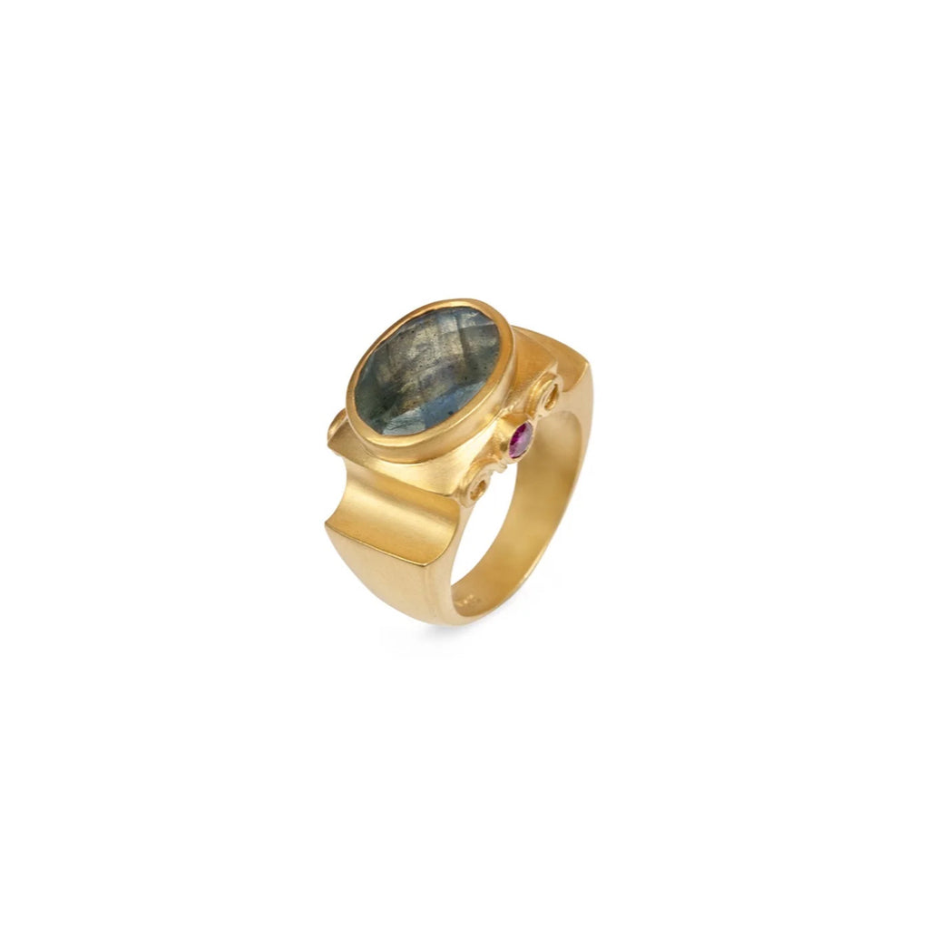 Jaipur Antique Labradorite Ring