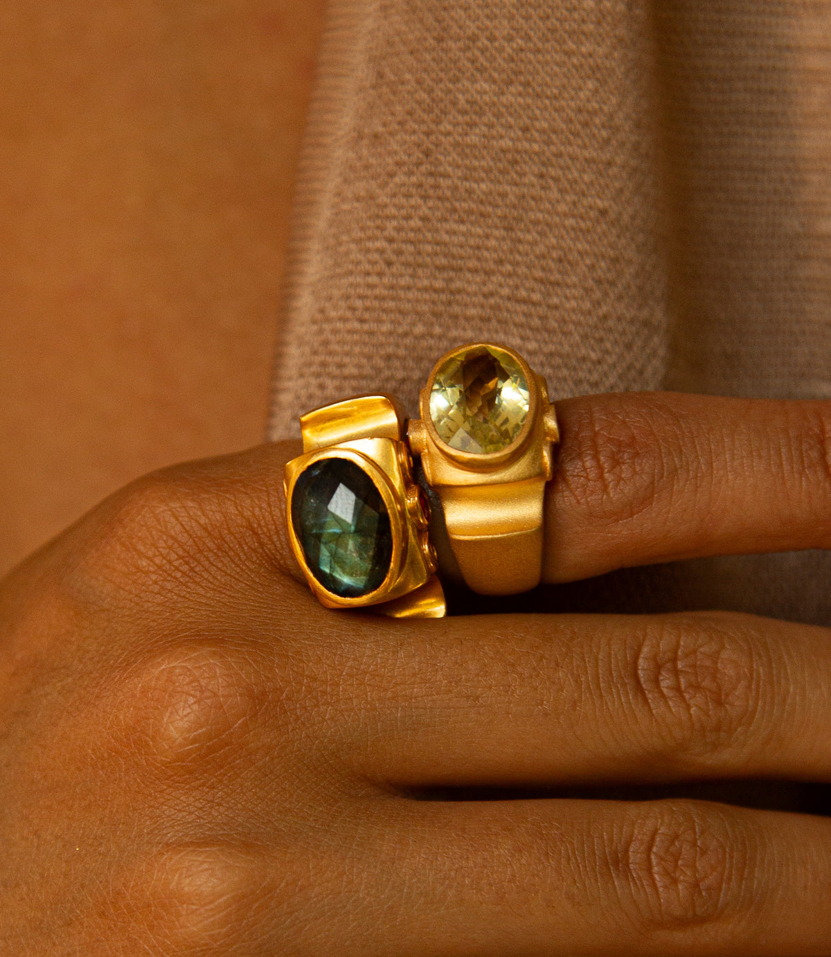 Jaipur Antique Labradorite Ring