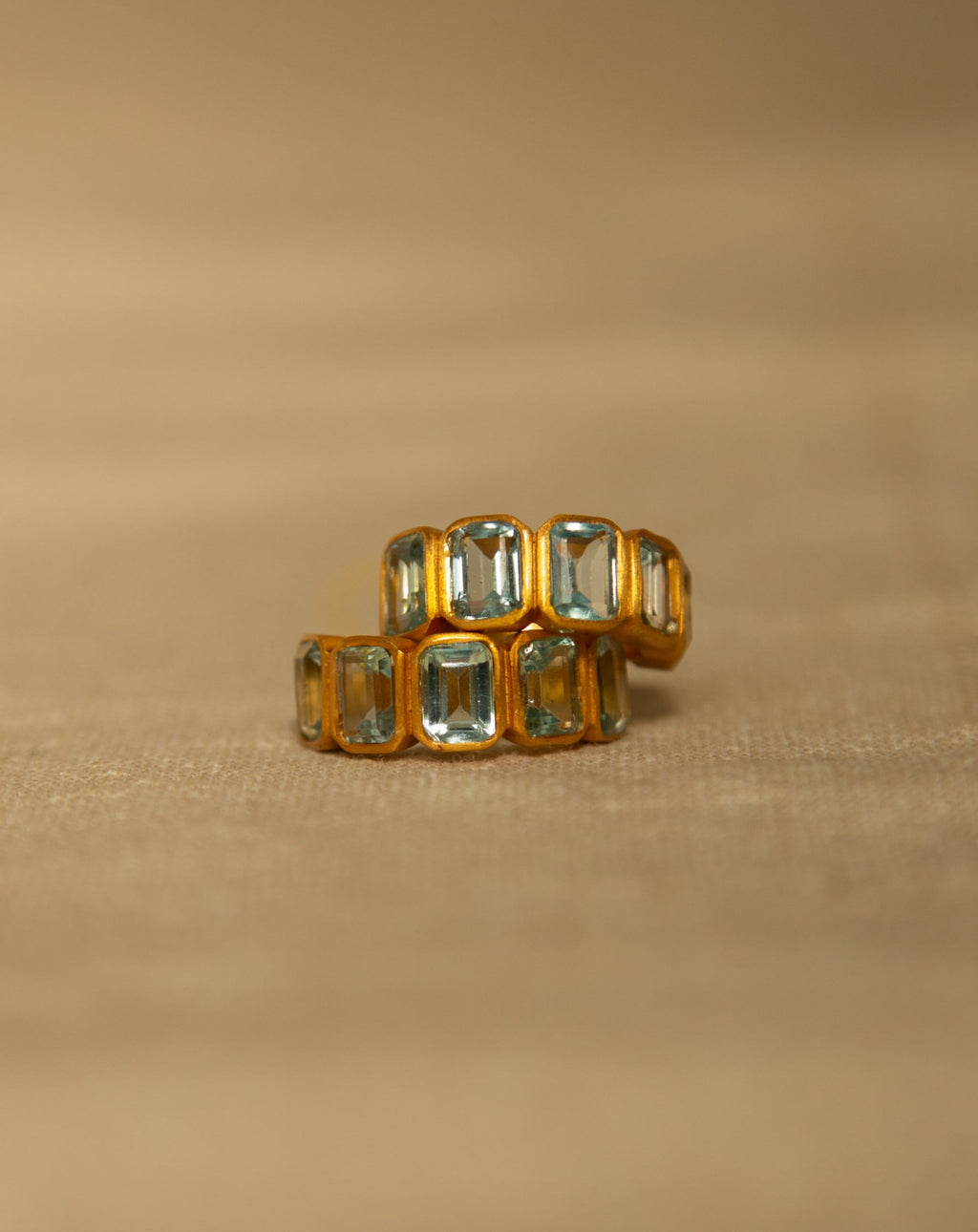 Jaipur Baguette Blue Topaz Ring