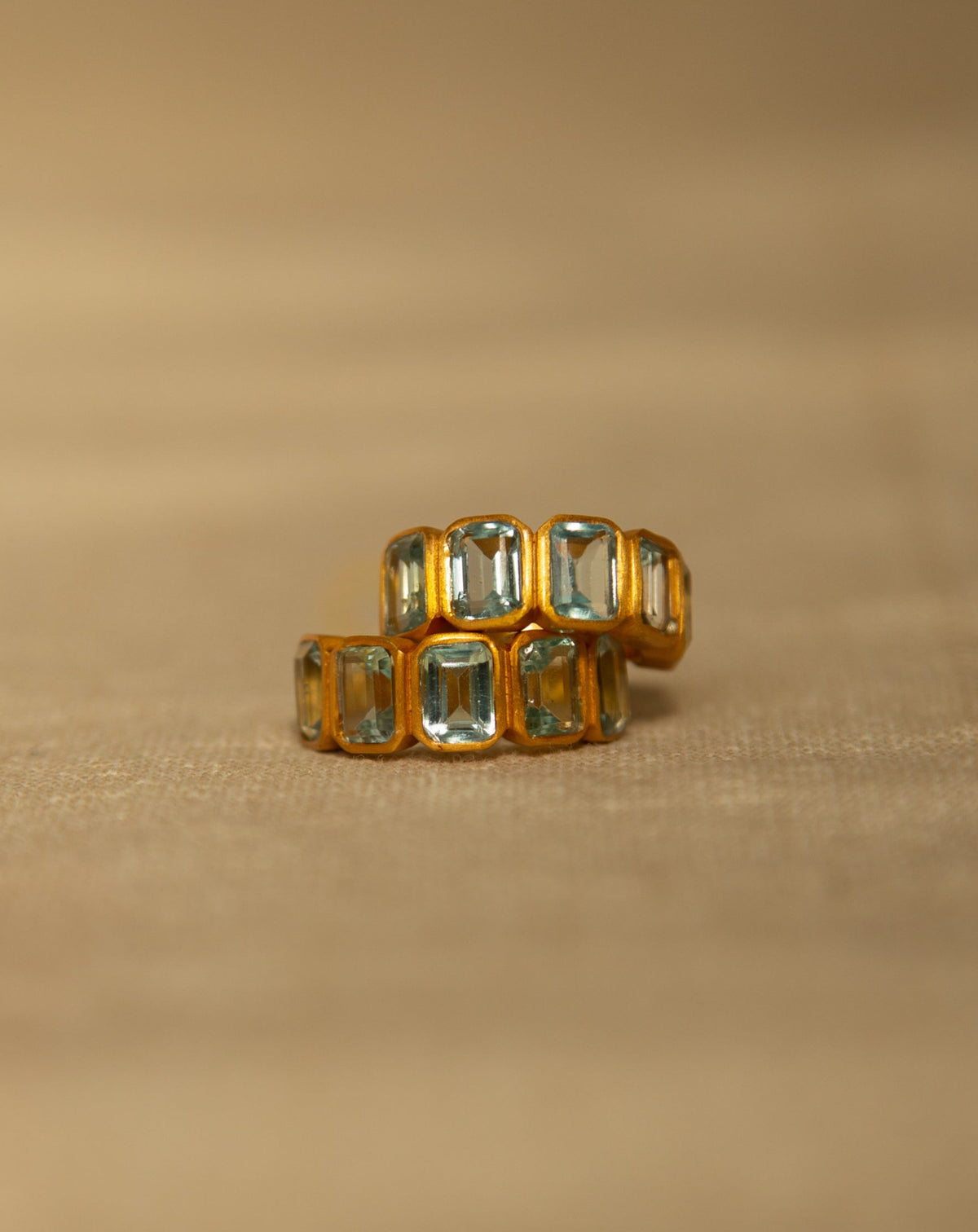 Jaipur Baguette Blue Topaz Ring