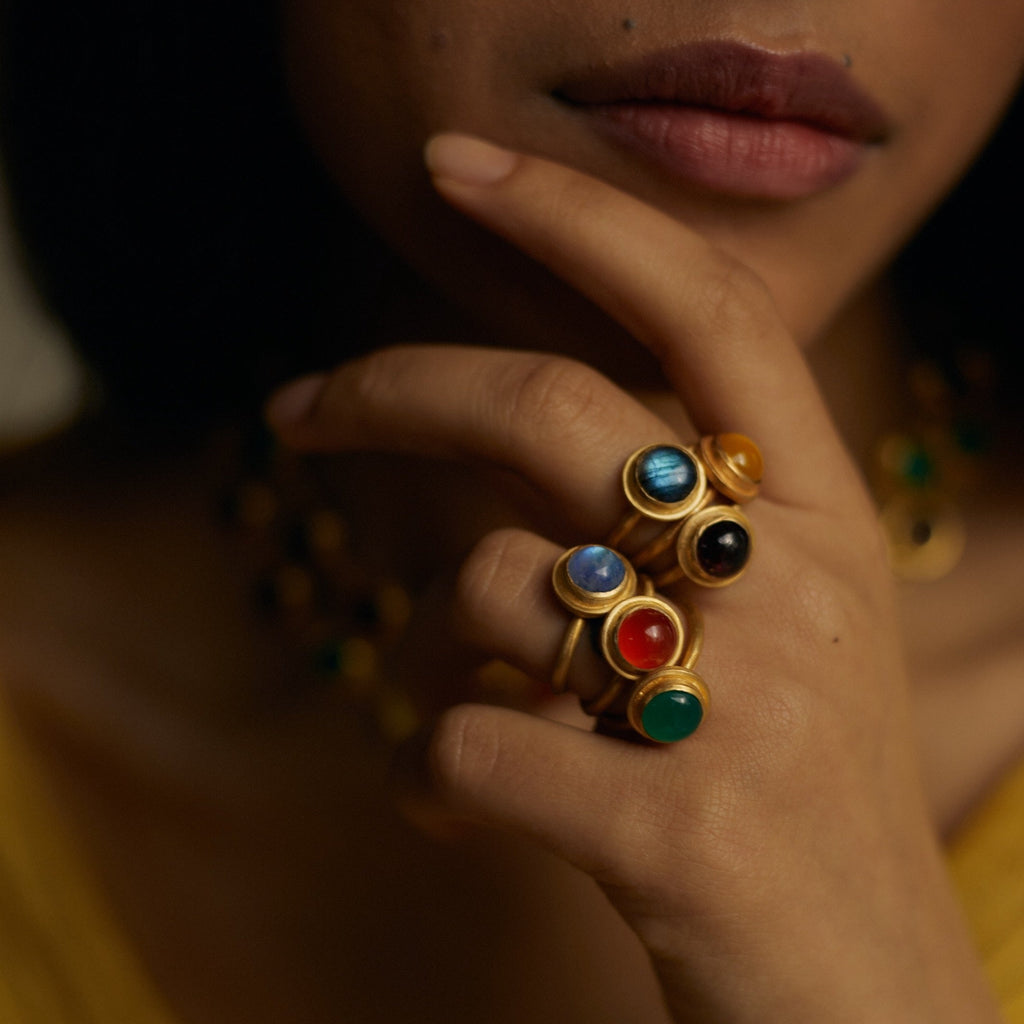 JAIPUR PETITE LABRADORITE STACKING RING