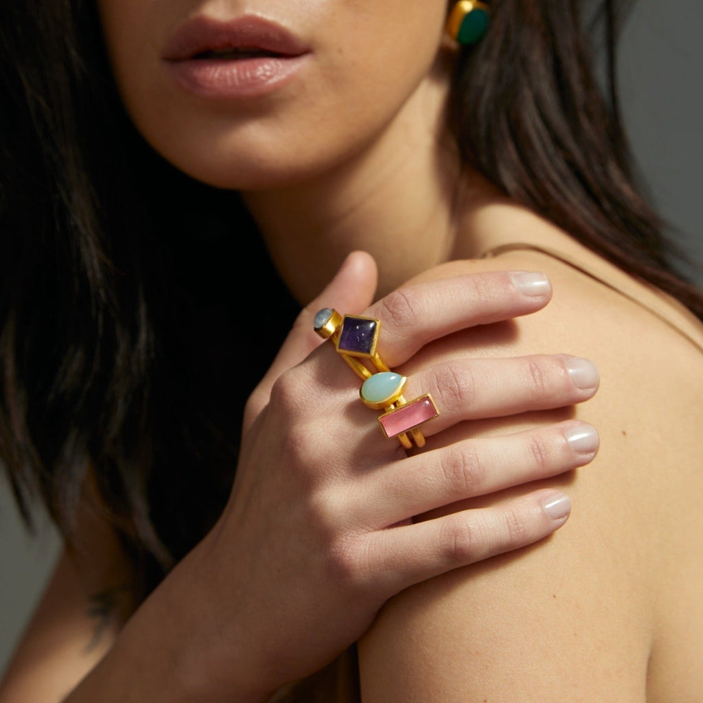 JAIPUR PINK JADE STACKING RING