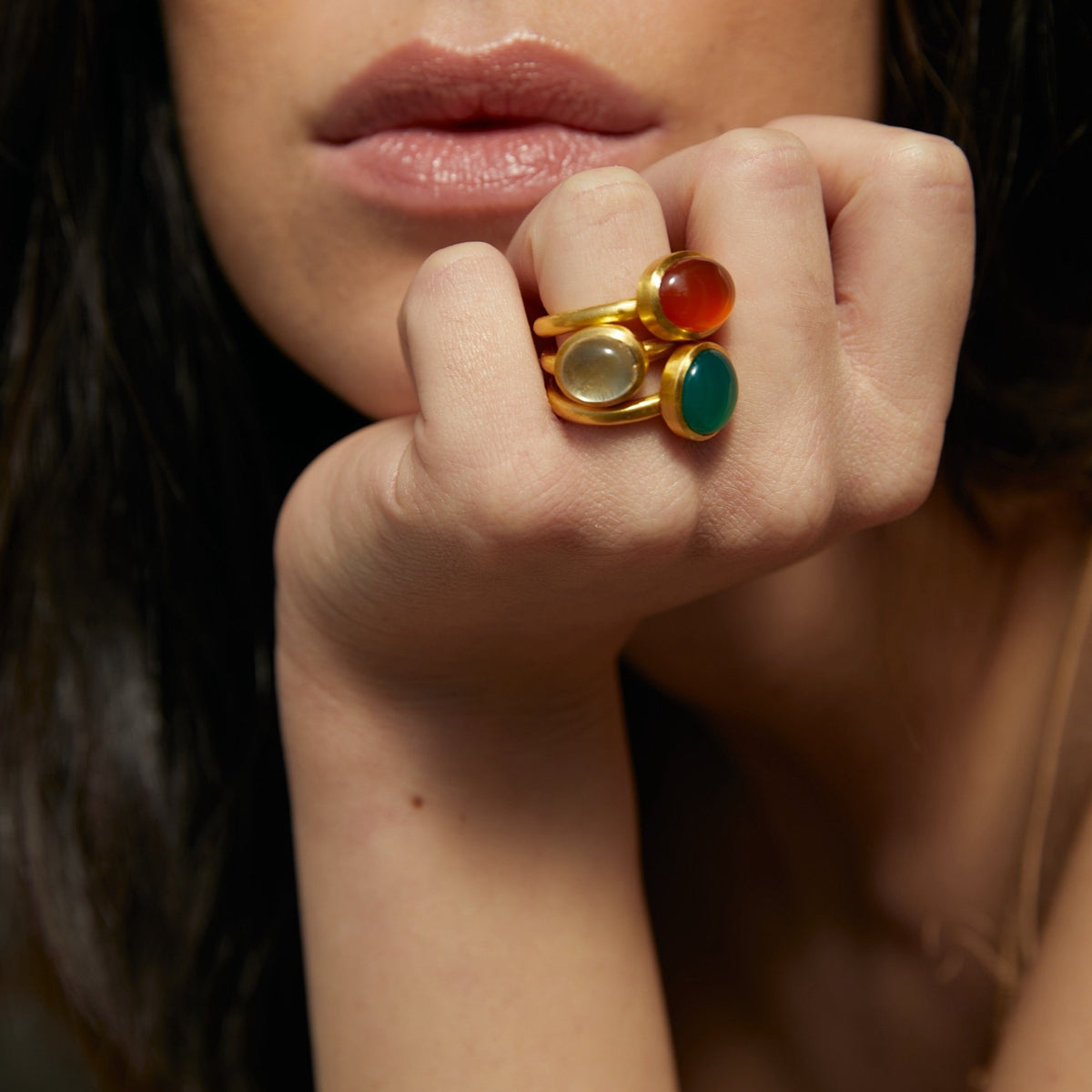 JAIPUR GREEN ONYX STACKING RING