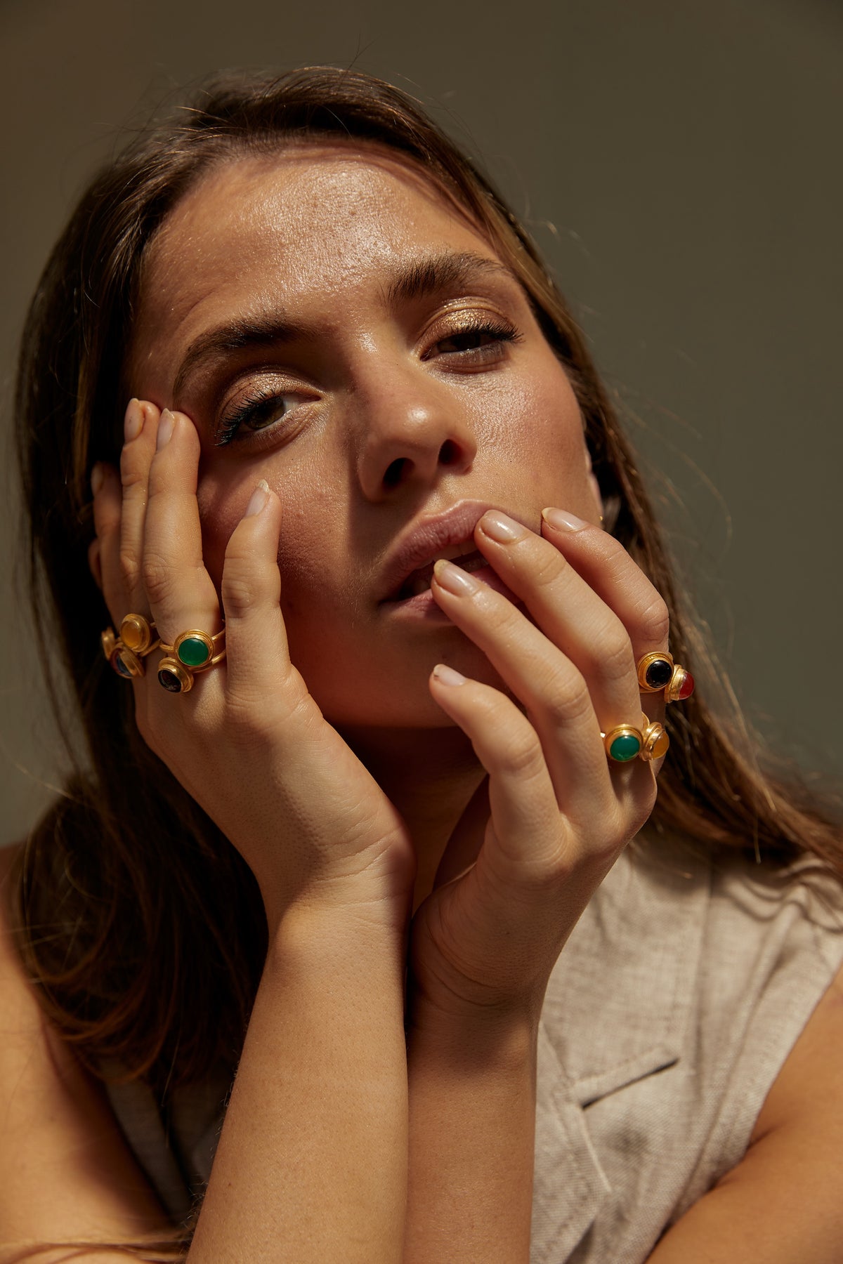 JAIPUR PETITE LABRADORITE STACKING RING