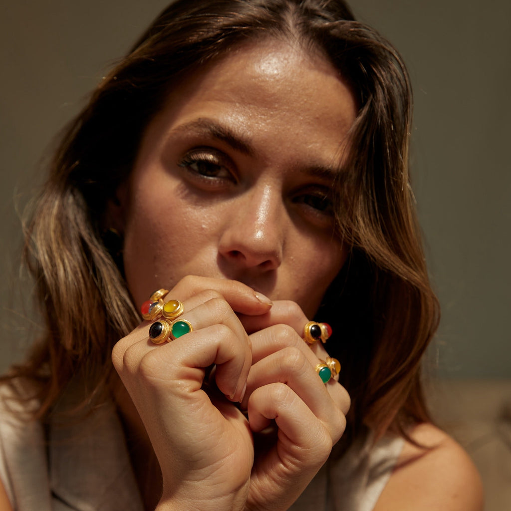 JAIPUR PETITE GREEN STACKING RING