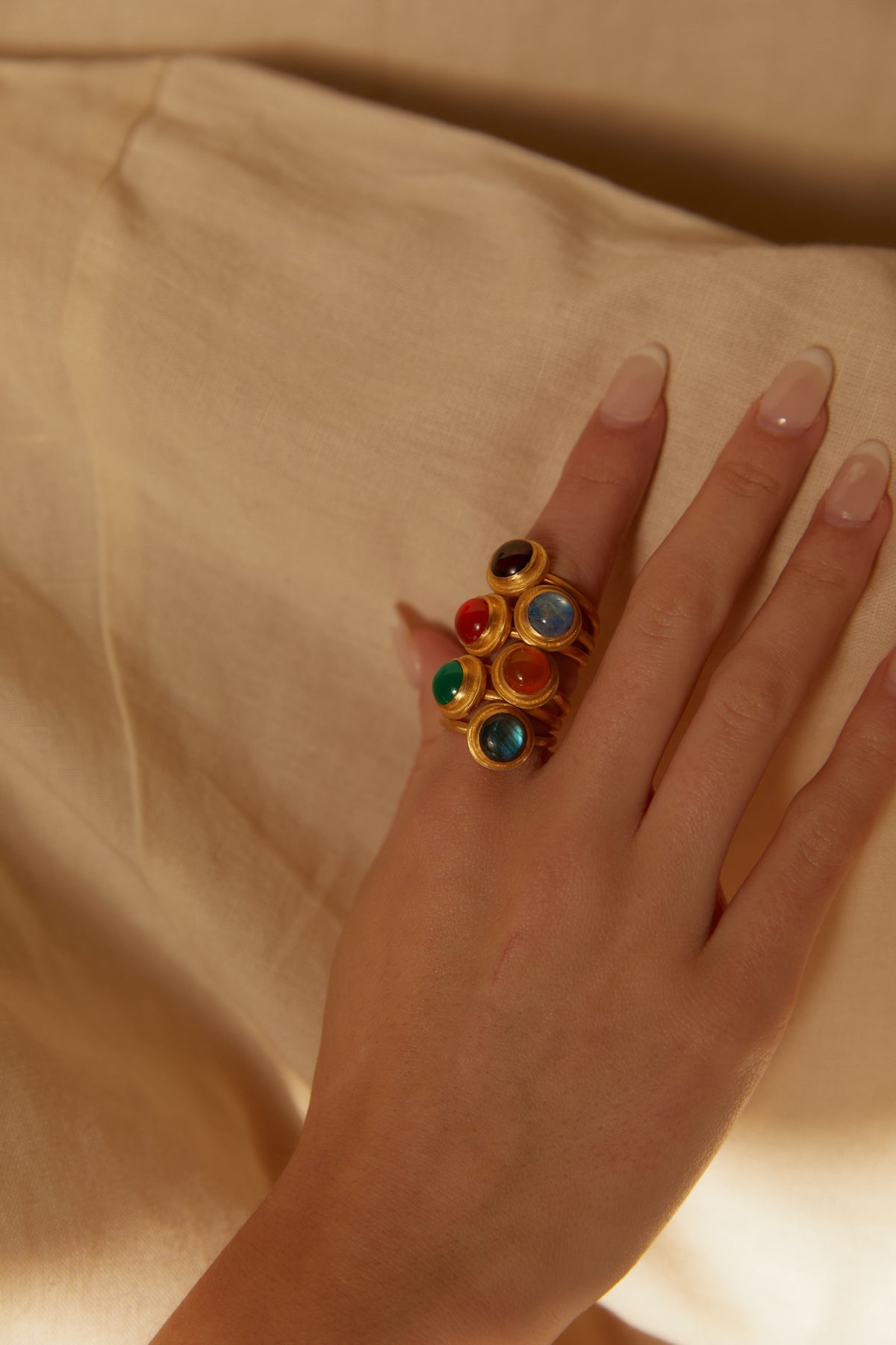 JAIPUR PETITE MOONSTONE STACKING RING