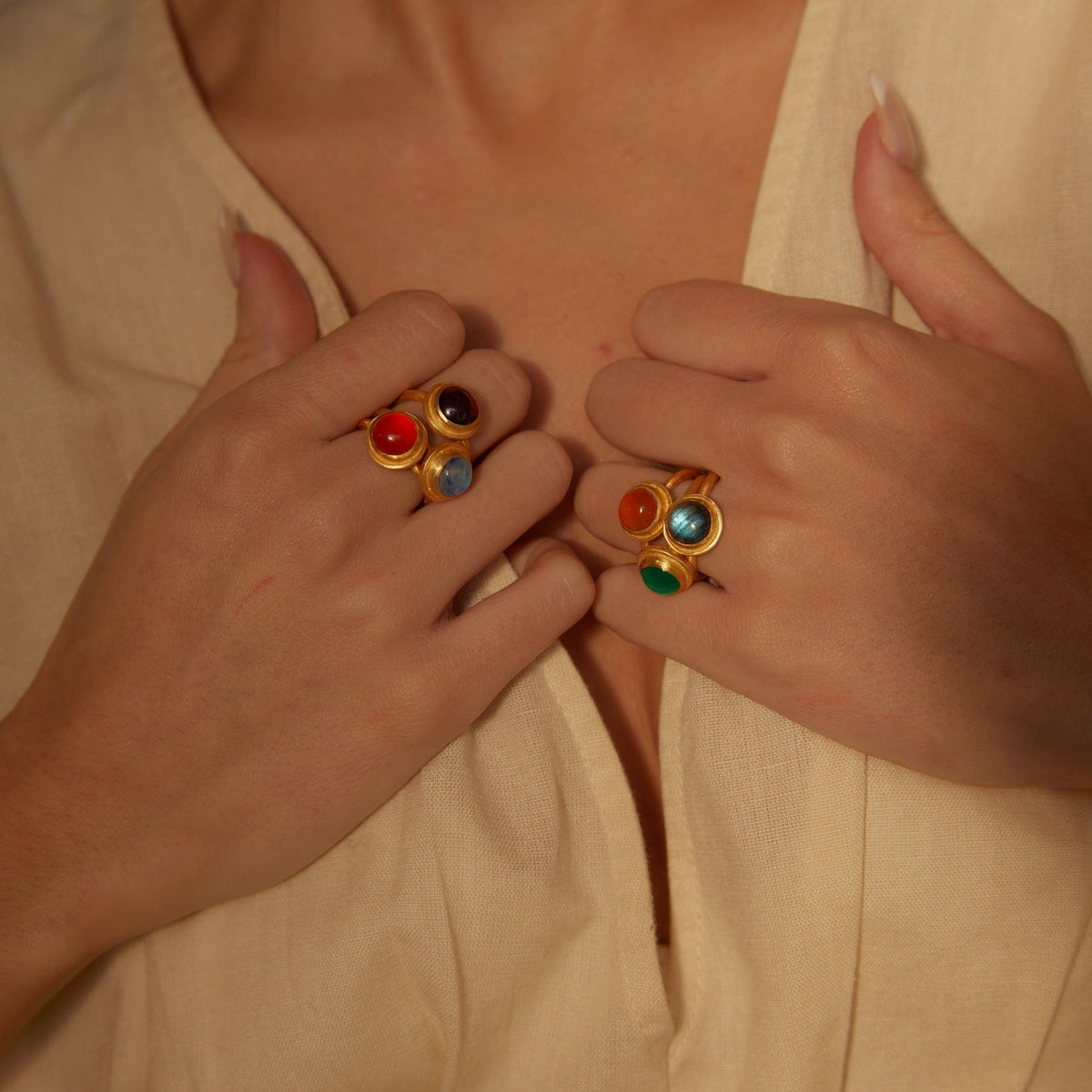 JAIPUR PETITE RED STACKING RING