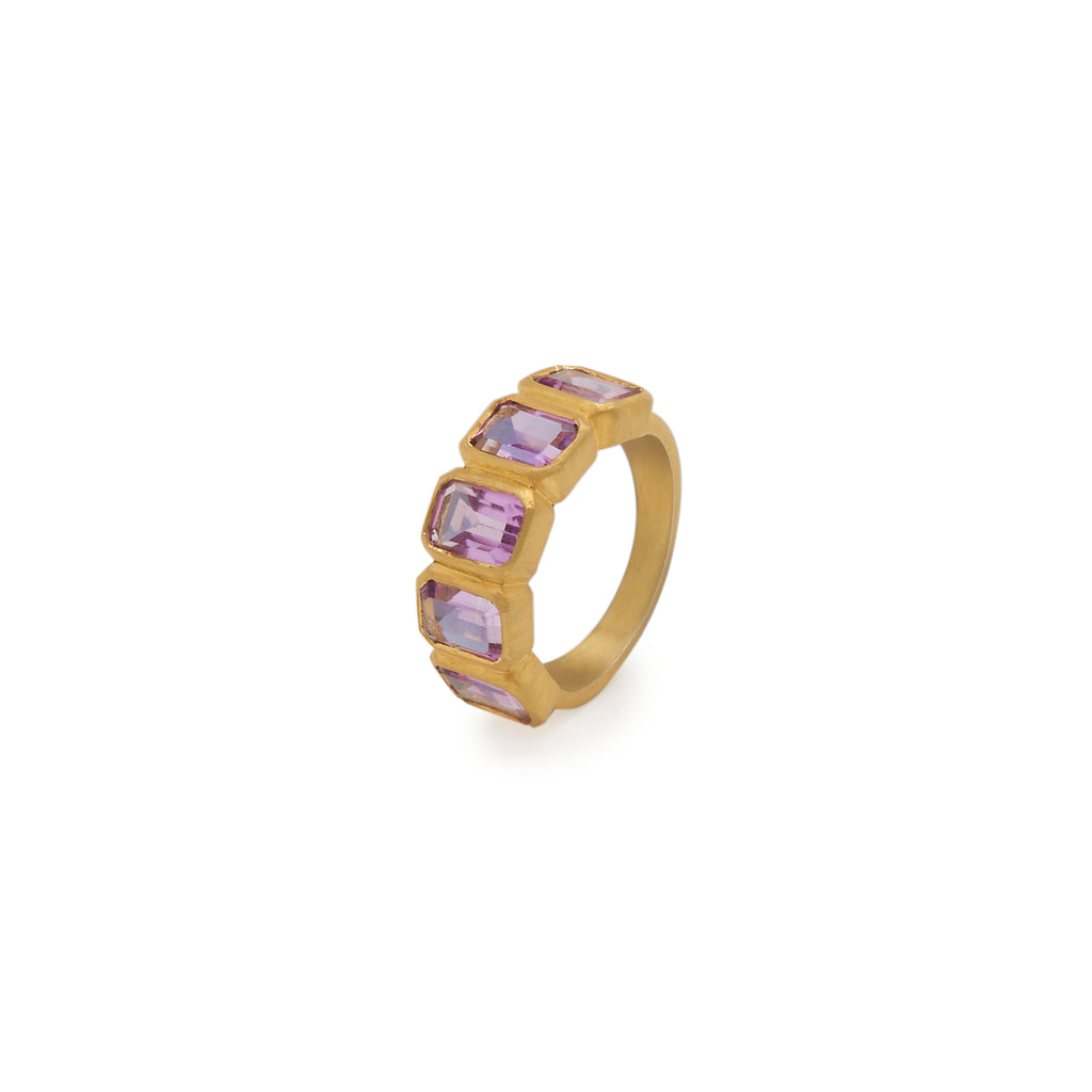Jaipur Baguette Blue Topaz Ring