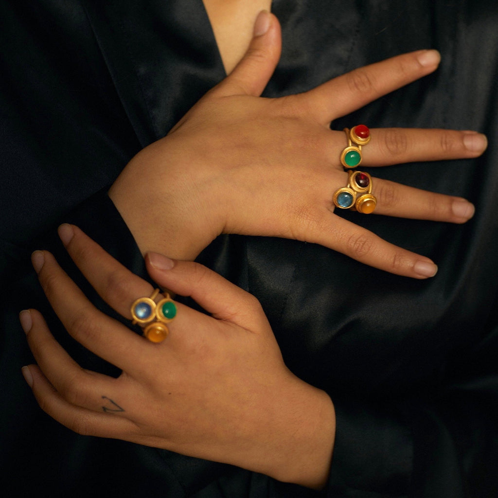 JAIPUR PETITE LABRADORITE STACKING RING