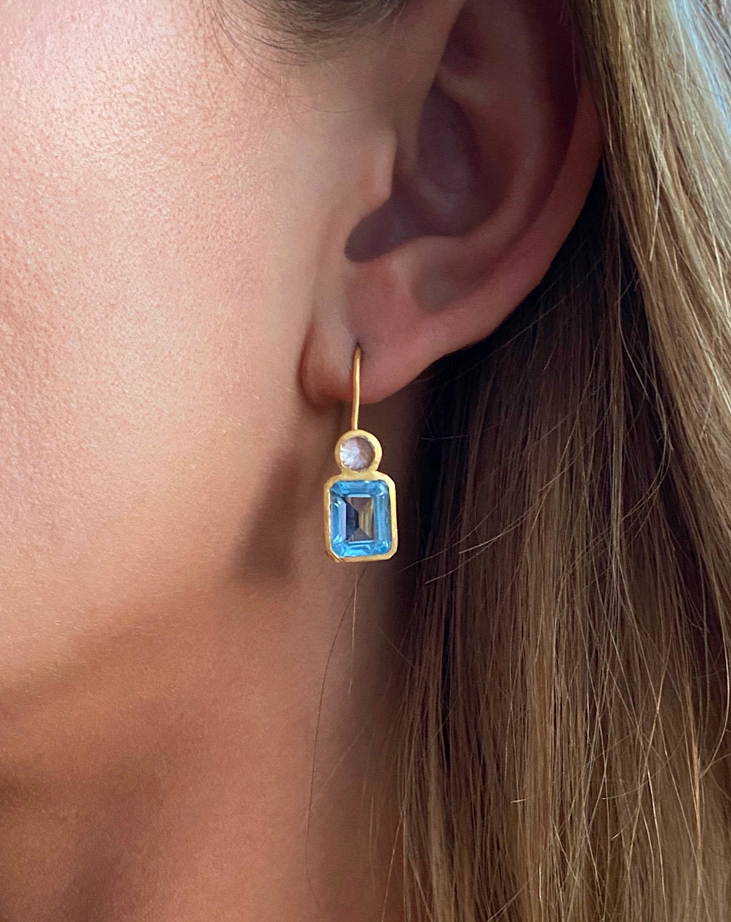 JAIPUR BLUE TOPAZ EARRINGS