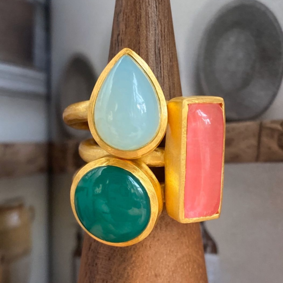 JAIPUR PINK JADE STACKING RING