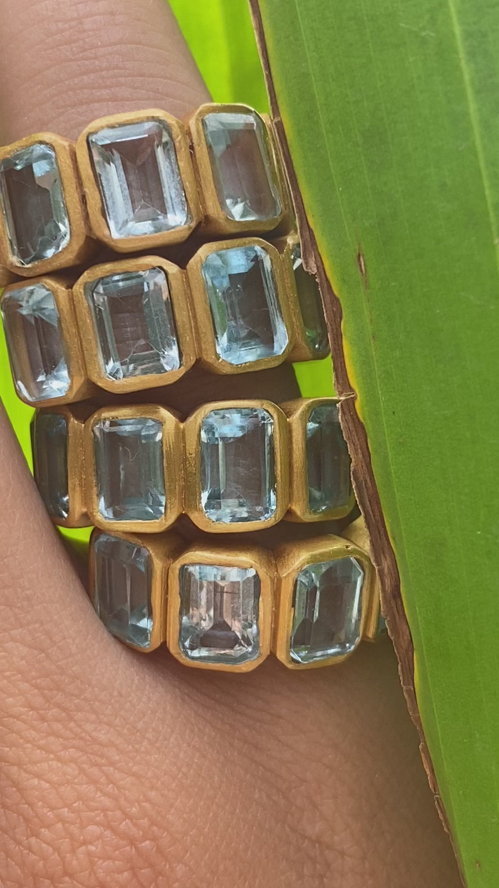 Jaipur Baguette Blue Topaz Ring