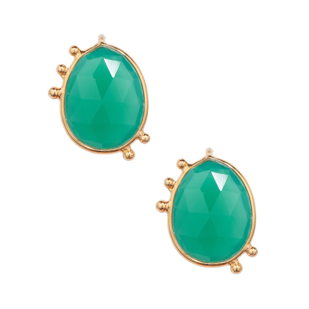 AMAZONIA ORGANICA GREEN STUD EARRINGS